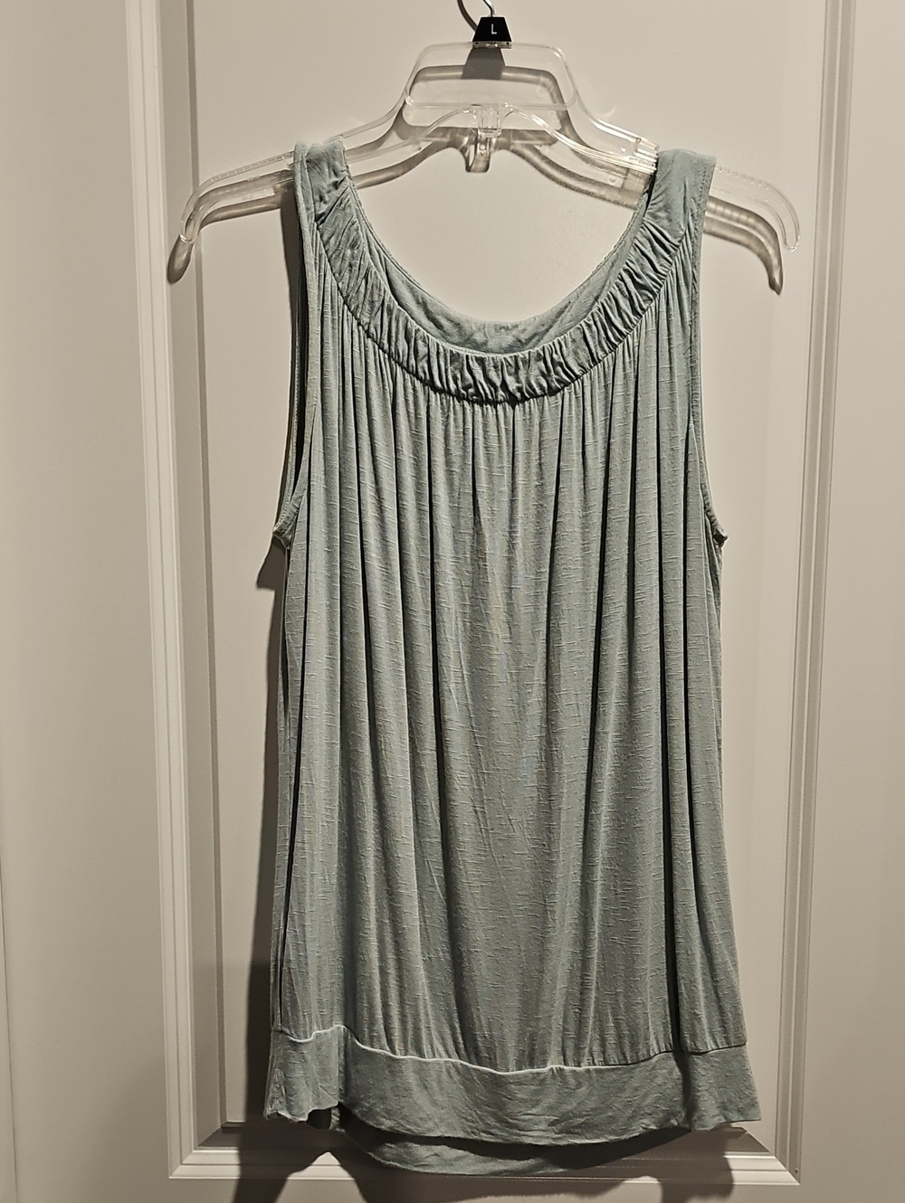 LOFT Light Sage Pleated Tank Top